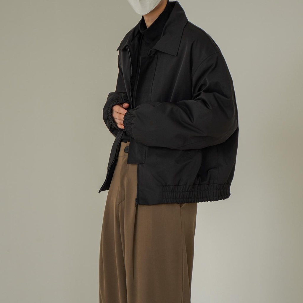 Áo Khoác bomber Màu Trơn Phong Cách harajuku Thời Trang Xuân Thu Cho Nam