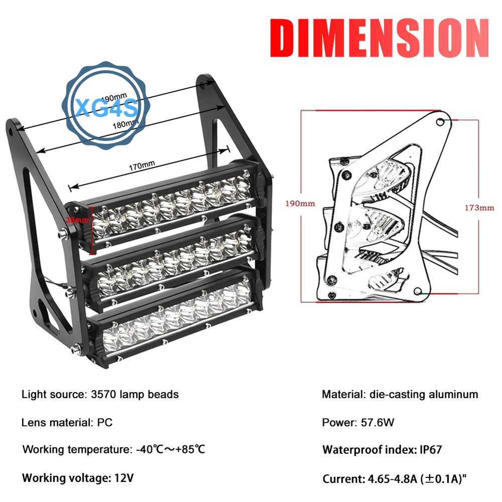 Đèn Pha led Chống Thấm Nước Có Giá Đỡ Cho Xe Tải