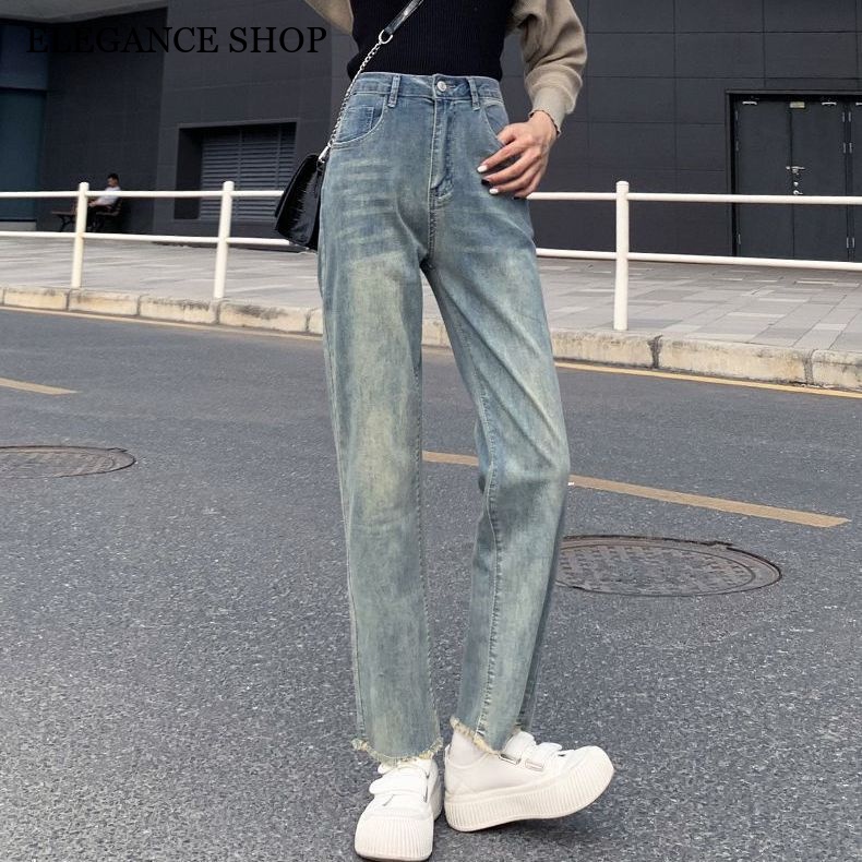 ELEGANCE SHOP quần ống rộng quần nữ jean Trendy Vintage Casual Fashion WNK23A0MSU 42Z231018