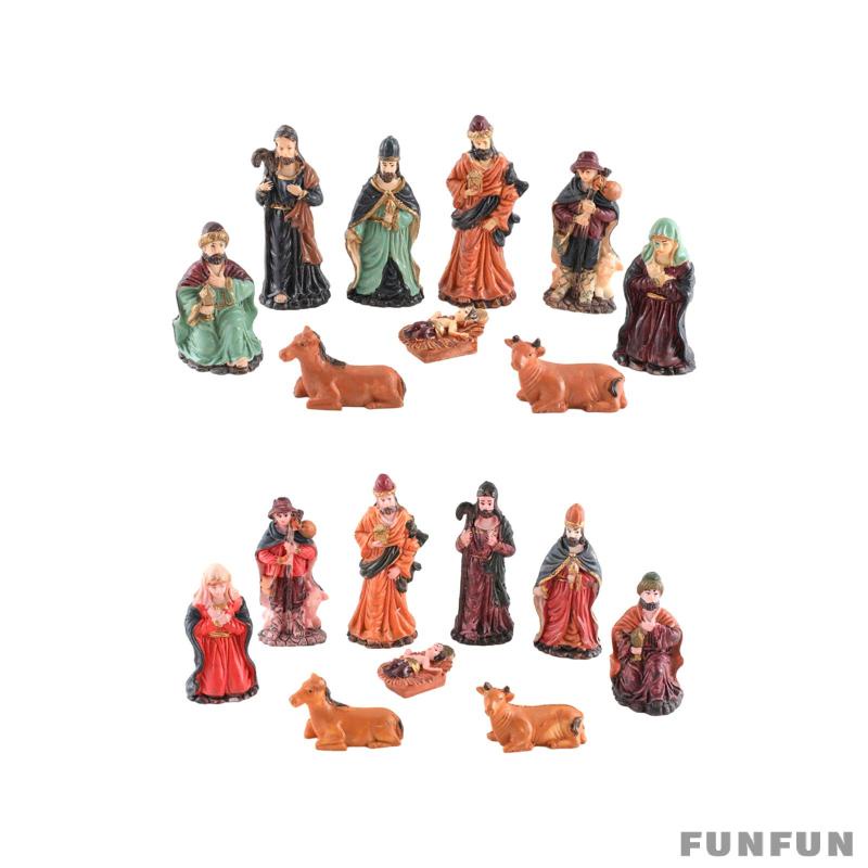 Bộ 9 Tượng Trang Trí Giáng Sinh Nhiều Màu Sắc