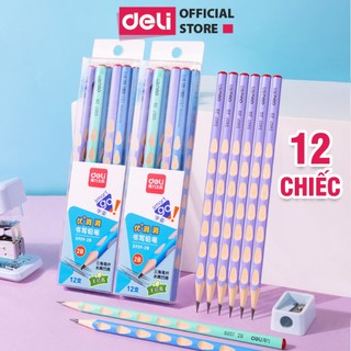 Bút Chì Gỗ Định Vị Tay Cầm Cho Học Sinh Lớp 1 2B Deli - Dễ Cầm Điều Chỉnh Tư Thế Viết Đúng Cách Luyện Chữ Vẽ Phác Thảo
