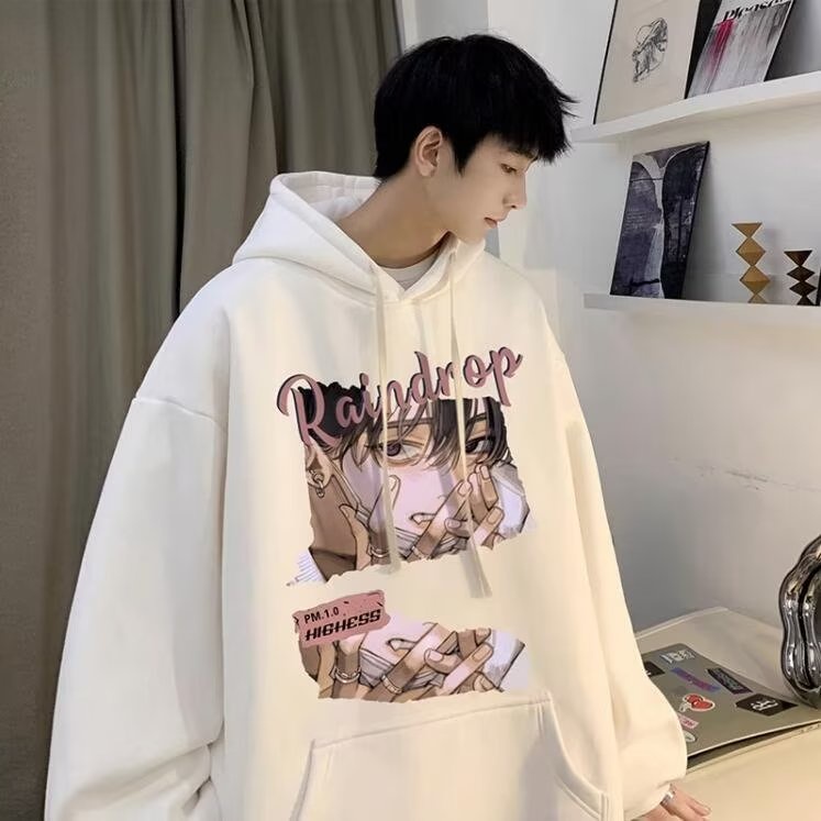 Áo hoodie dáng rộng thời trang cho nam size M-8XL cotton Mùa Thu Dáng Tay Dài In Họa Tiết Hoạt Hình Phong Cách Hàn Quốc Cho Cặp Đôi