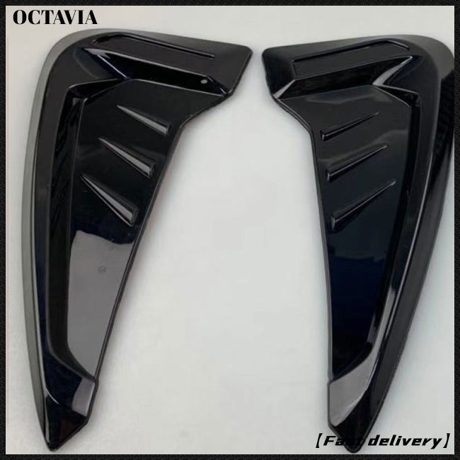 Bộ 2 Miếng Dán Cao Su Đen Hình Cá Mập Trang Trí Lỗ Thông Gió Xe Hơi