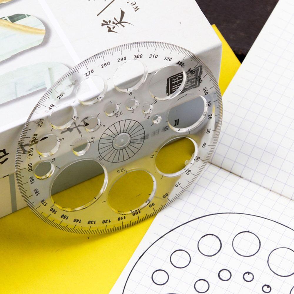 UUMIR Thước Nhựa Trong Suốt Hình Tròn Đa Năng Chuyên Dụng Cho Học Sinh