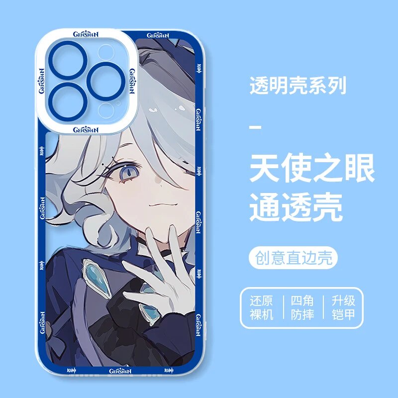Ốp lưng iphone cạnh vuông Furina Genshin Impact Game Anime 8plus/x/xs/11/12/pro/max/plus/promax