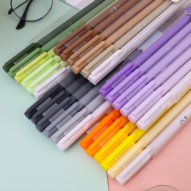 Bộ Bút Kí Tên / Bút morandi Màu Đen Nhanh Khô Kèm Hộp Đựng Tiện Dụng Cho Học Sinh / Văn Phòng