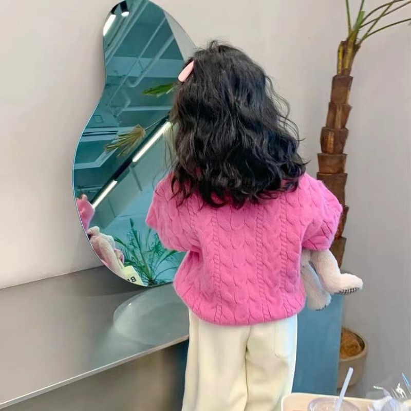 Áo Len Tay Dài Phong Cách Hàn Quốc Thời Trang Mới Cho Bé Gái