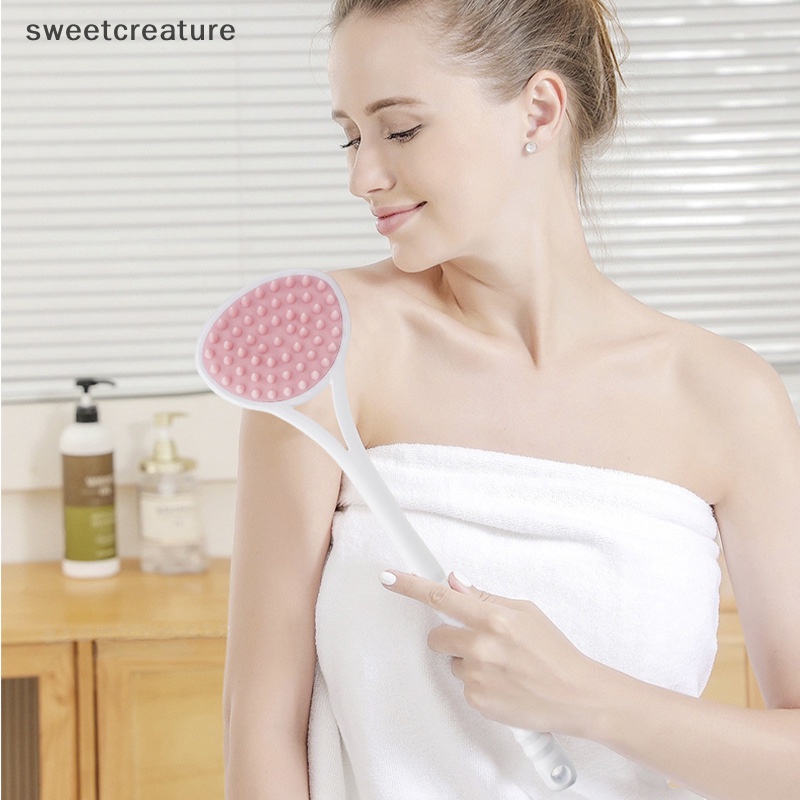 Bàn Chải Tắm Chà Lưng Tay Cầm Dài Bằng Silicon