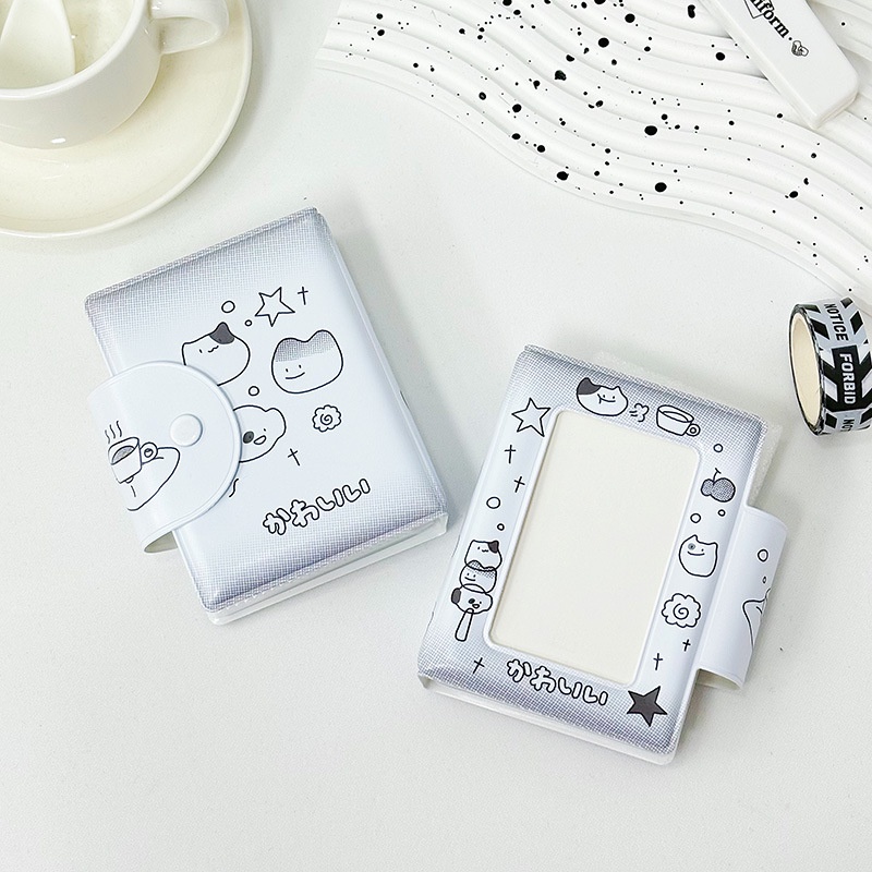 Túi Lưới Đựng Thẻ id / Thẻ id Bằng pvc Màu Trắng Đen Hình Động Vật Dễ Thương Kích Thước 3 inch Giá Đỡ