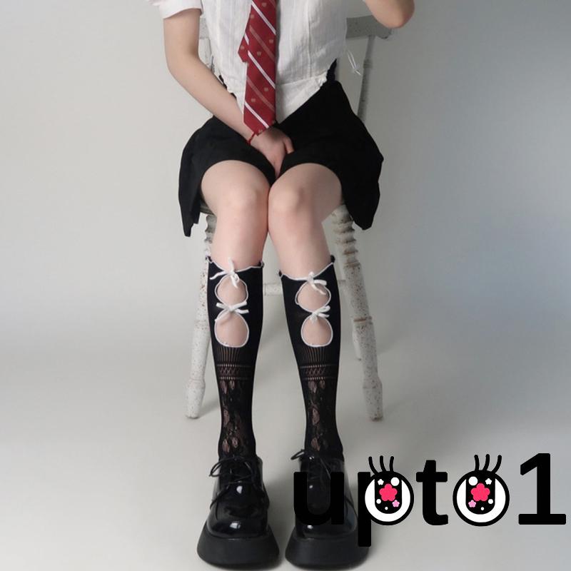 Vớ Lưới Thoáng Khí Mềm Mại Đính Nơ Phong Cách lolita Cho Nữ