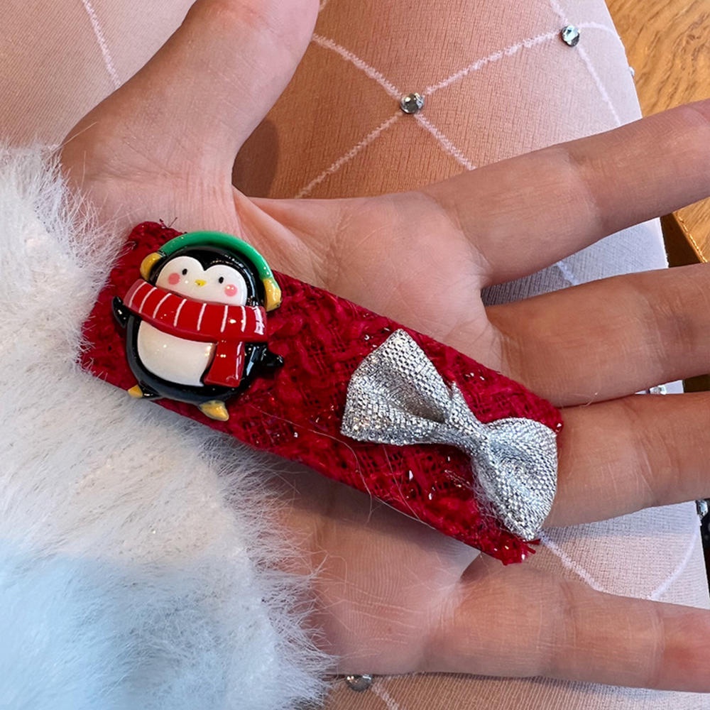 Mới Kẹp Tóc Hình Ông Già Noel / Người Tuyết Đính Kim Sa Lấp Lánh