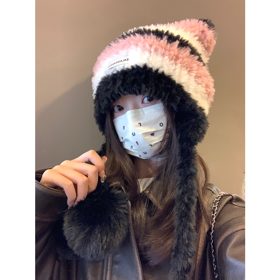 Mũ Len Dệt Kim Bảo Vệ Tai Dễ Phối Đồ Thời Trang Thu Đông 2023