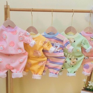 Bộ nỉ lót lông bé gái size 3-14kg