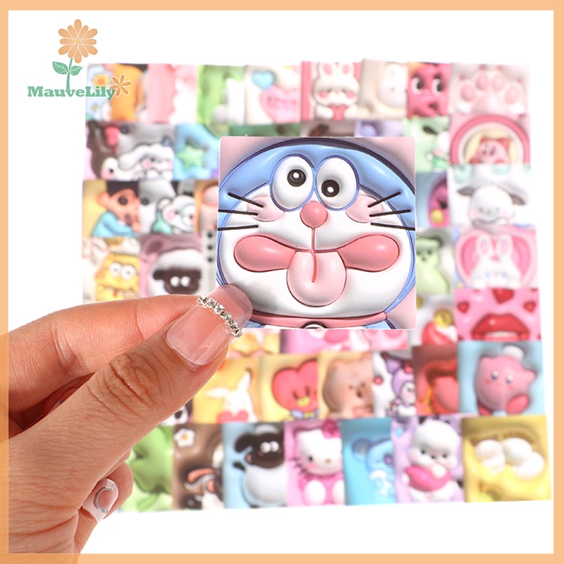 Set 100 Sticker 3d Hình kuromi my melody Dễ Thương Dán Trang Trí laptop