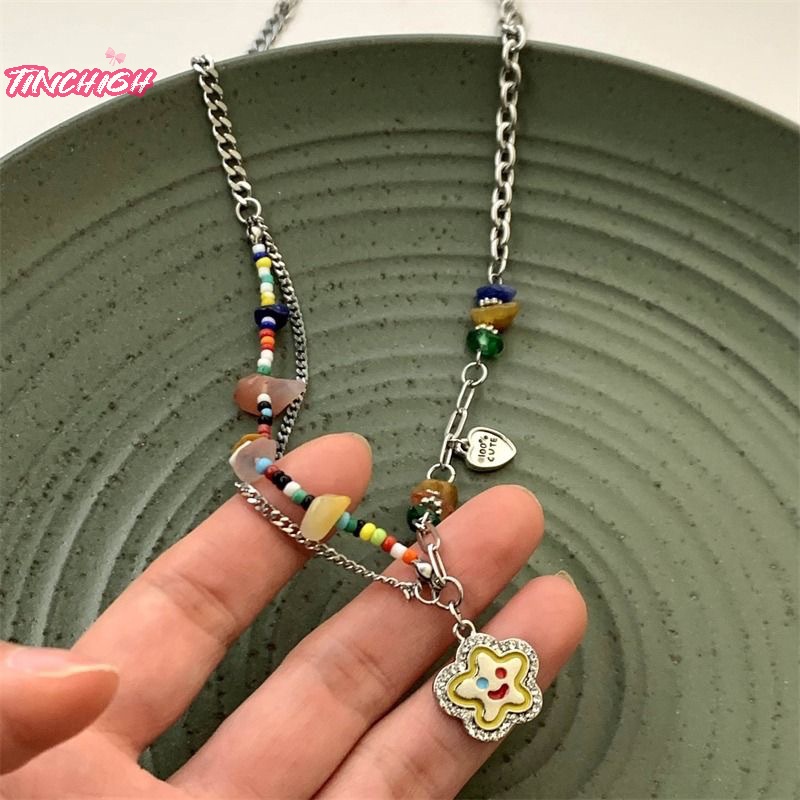 Vòng cổ Chuỗi Hạt Hình Ngôi Sao / Trái Tim Màu Kẹo Ngọt Ngào vintage Thời Trang