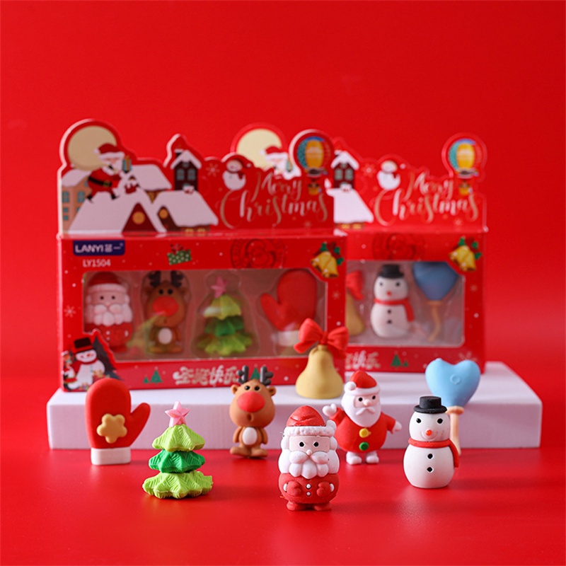 Santa Claus Cao Su Tẩy Sửa Đổi Phong Cách Hoạt Hình Văn Hóa Sinh Viên Học Tập Văn Phòng Phẩm Cao Su Đàn Hồi Bền Cọ Xát | Cici01