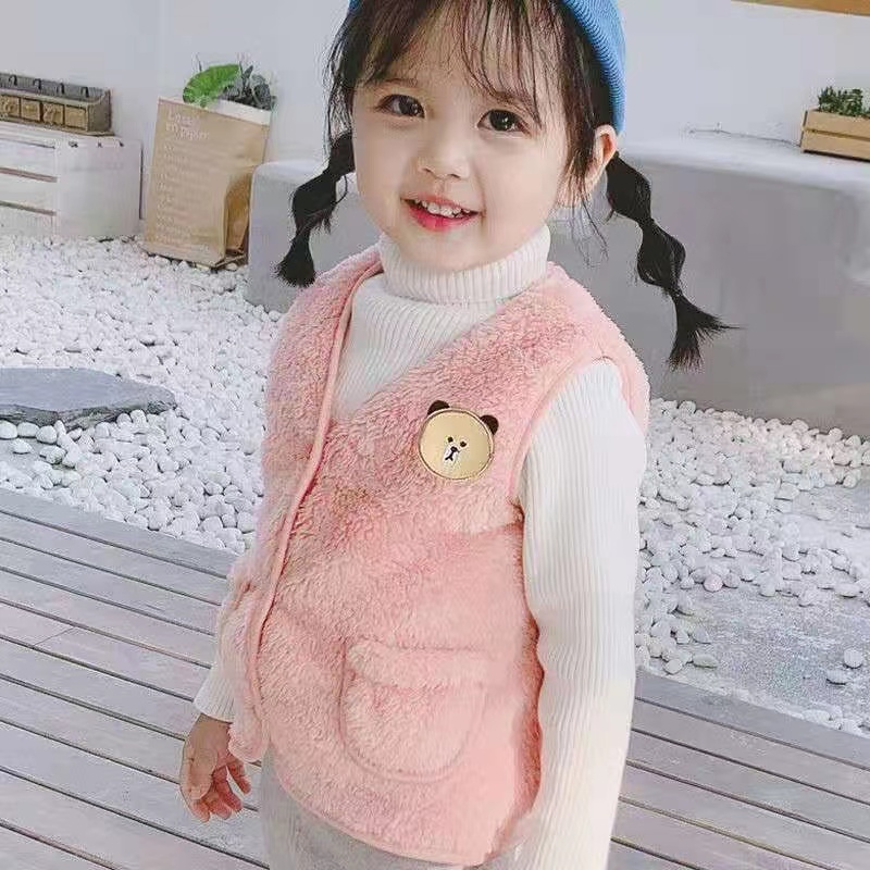 Áo Khoác Nhung Dày Hai Mặt Giữ Ấm Mùa Đông Phong Cách Hàn Quốc Cho Bé