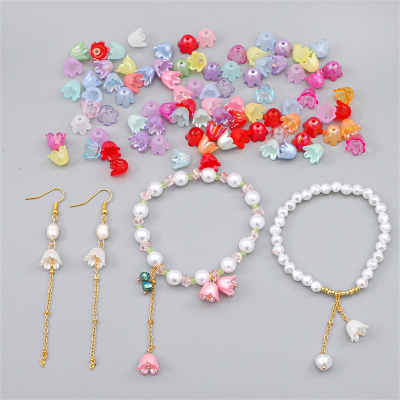 Set 40 Hạt Xâu Chuỗi 9 * 7mm Đơn Giản Làm Trang Sức Thủ Công