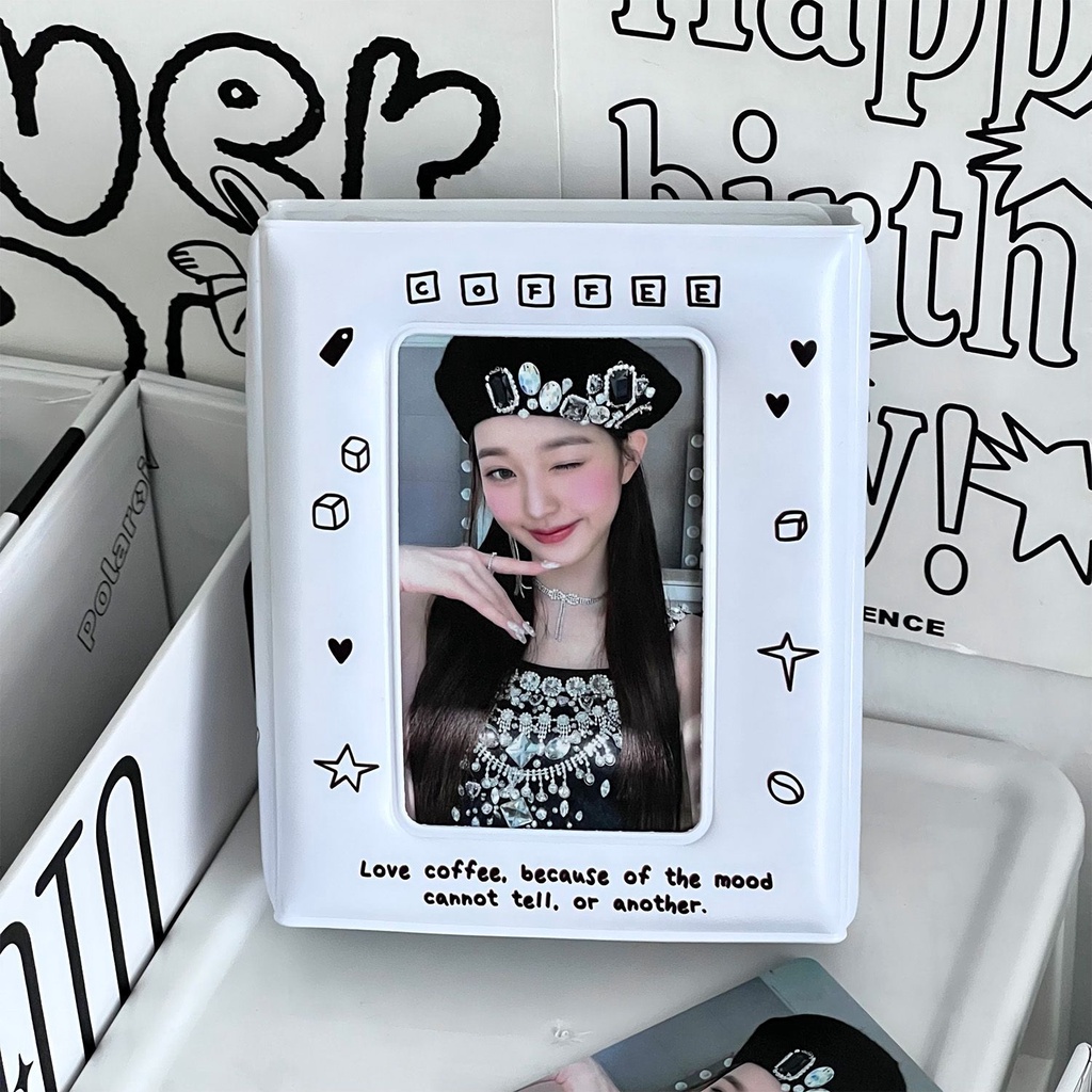 Album Đựng Thẻ id / Thẻ id 3 inch Hình Buổi Sáng Màu Trắng Đen