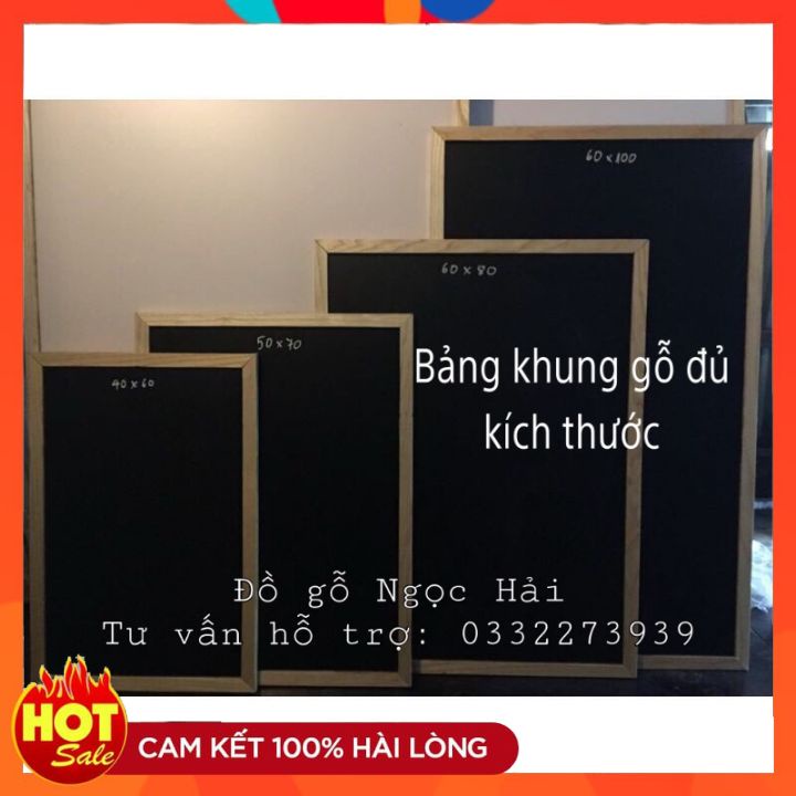 BẢNG ĐEN menu viết phấn khung gỗ thông  cao cấp xóa sạch đủ kích thước