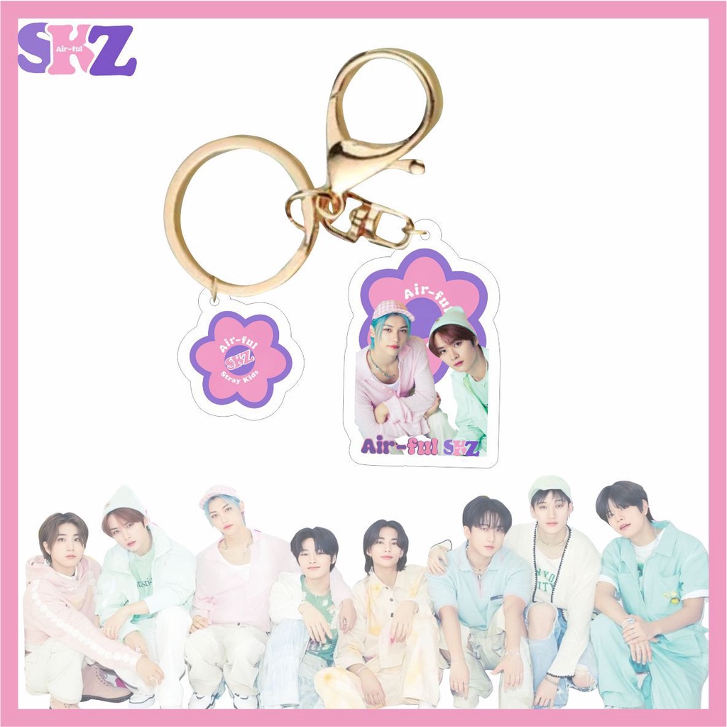 Móc Khóa acrylic Hình stray kids air-Ly Mới Trang Sức Quyến Rũ Cho Túi Xách Hyungmin hyunjin