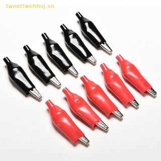 Set 10 / 5 cặp kẹp cá sấu 44mm màu đen + đỏ vn