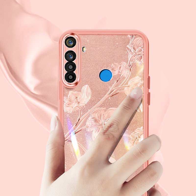 Bảo Vệ Ốp Điện Thoại Silicon Chống Rơi Họa Tiết Hoa bauhinia Cho oppo realme 5i 6i 5s c3 5