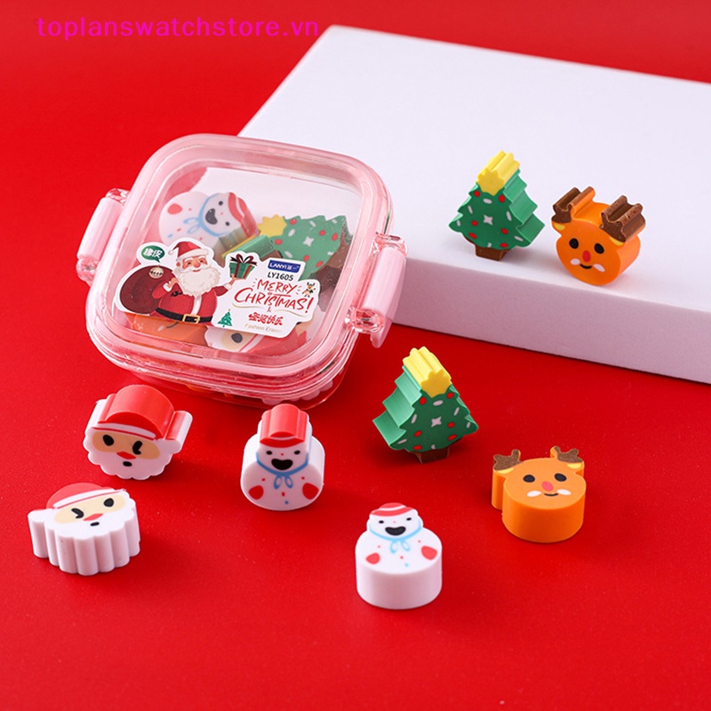 Set 4 / 5 / 8 Cục Tẩy Hình Ông Già Noel / Người Tuyết / Găng Tay 3d Dễ Thương Sáng Tạo Thích Hợp Làm Quà Tặng Văn Phòng / Trường Học vn
