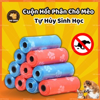 Cuộn hốt phân chó mèo tiện dụng, vệ sinh đủ màu ( cuộn 15 túi)