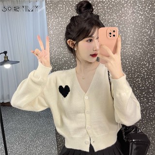 SOERVIMY Áo Len áo khoác cardigan INS hàn quốc Fashion Vintage WXF2300MQ0 44Z231101