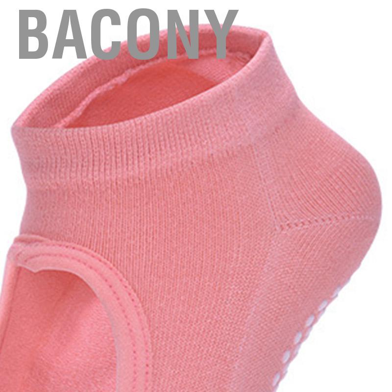 Bacony Yoga Socks Half Toes Breathable Open Instep Non Slip Soft Skin Friendly Combed Cotton Barre Pilates
