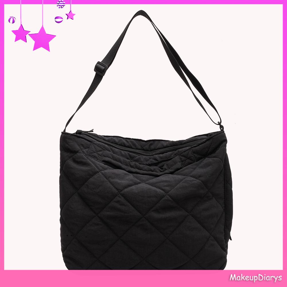 ★ Đồ Trang Điểm Trang Điểm ★ Túi Đeo Chéo Vai Sức Chứa Lớn Bằng cotton Họa Tiết Hình Thoi Phong Cách vintage Dành Cho Nữ