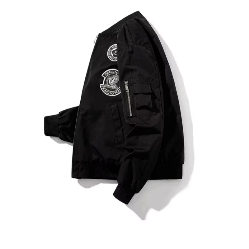 Aokang Áo Khoác Dày Hai Lớp Thêu Họa Tiết Màu Xanh Lá Quân Đội Phong Cách Hàn Quốc Thời Trang Và Đa Năng