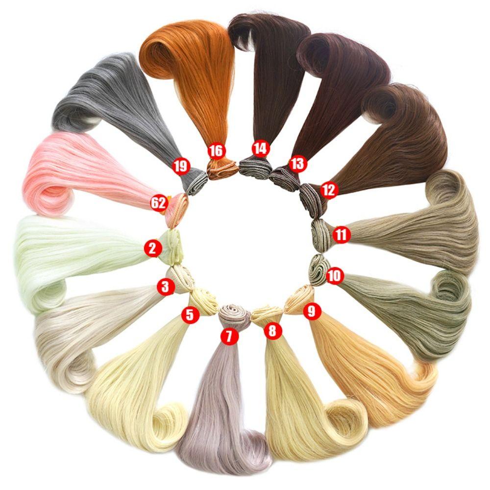 Tóc Giả Búp Bê bjd sd Bằng Sợi Lụa Mềm 15cm Nhiều Màu Sắc