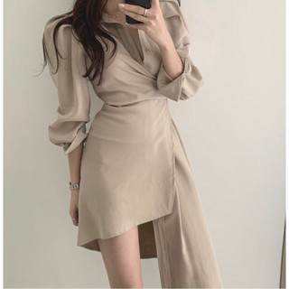 Kii Wii Mùa Thu Mới Cổ Áo Polo Retro Không Đều Dài Tay Áo Sơ Mi Nữ