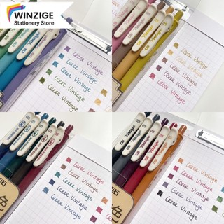 Winzige Bộ 5 bút gel bấm khô nhanh 0.5mm bút bi nước mực gel bút màu bút gel đen bút bấm gel Dành Cho Văn Phòng Học Sinh