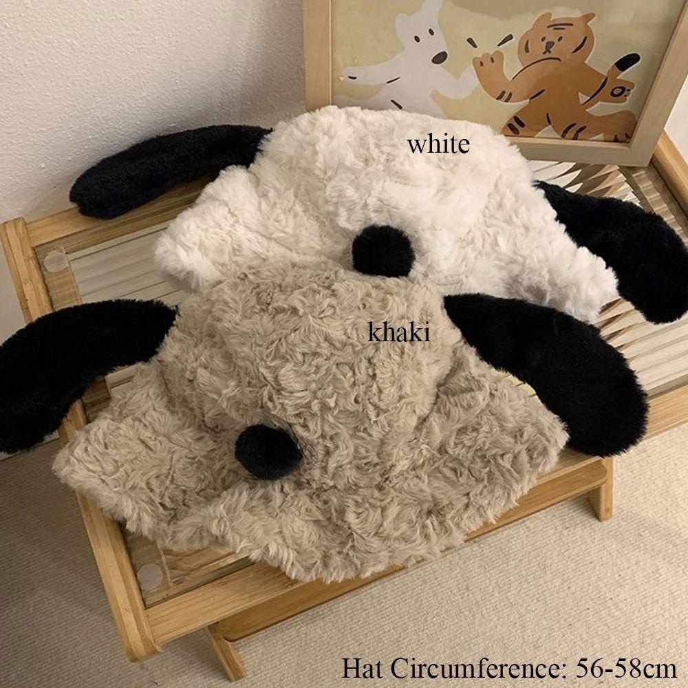 Nón Tai Bèo Phủ Lông Dày Dặn Giữ Ấm Hình Chú Chó Dễ Thương Thời Trang Cho Nữ