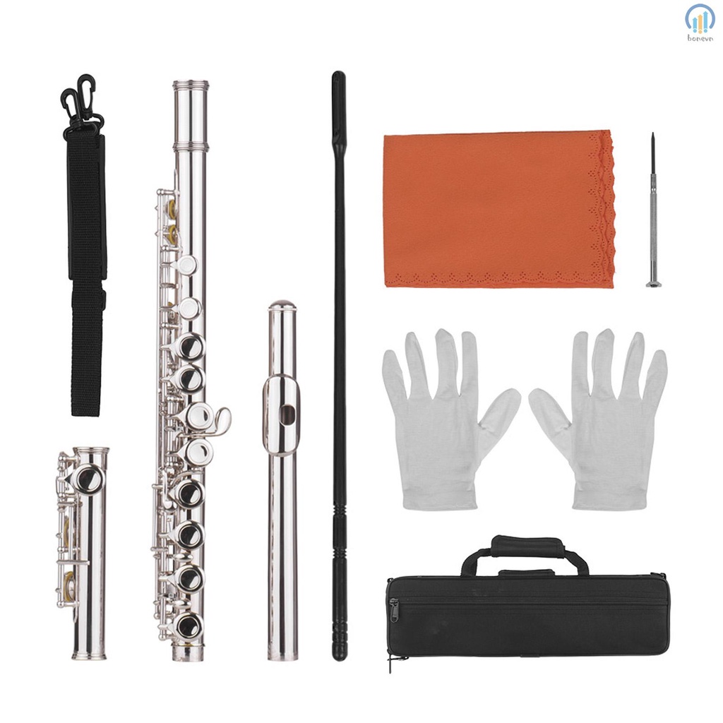 Beginner-friendly 16 Holes Closed Hole Flute in C Key with Cleaning Rod and Screwdriver