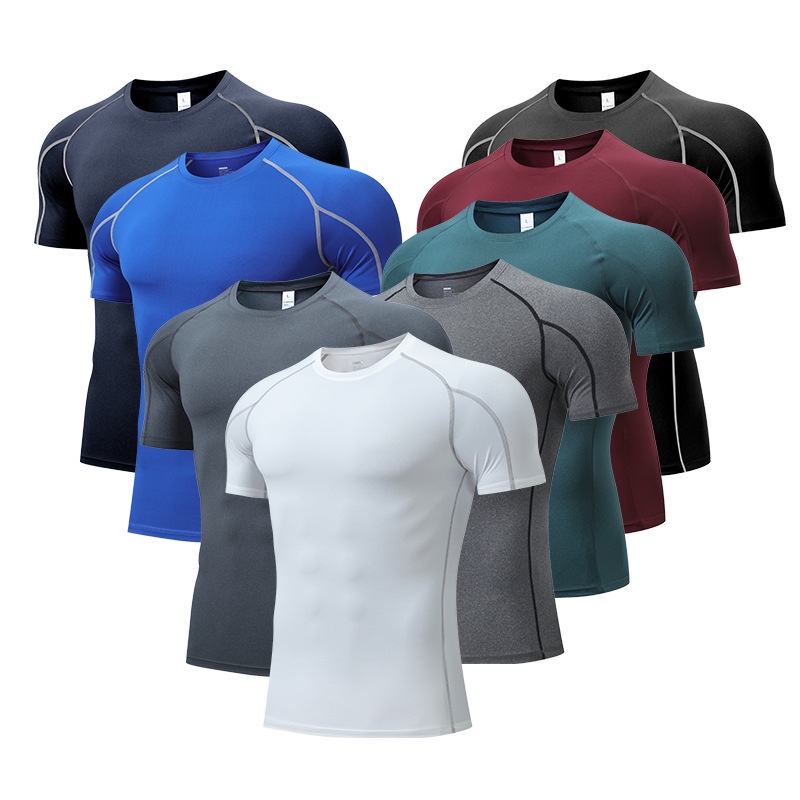 Men's Pro Tights Short Sports Running Training Wear Basketball Workout Clothes Quick-Drying Short-Sl