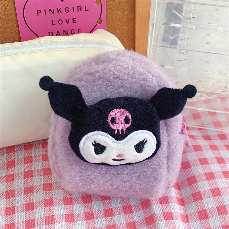 Hoạt Hình Ví Đựng Tiền Xu / Tai Nghe / Dây Cáp Hình sanrio kuromi melody Nhồi Bông Đáng Yêu