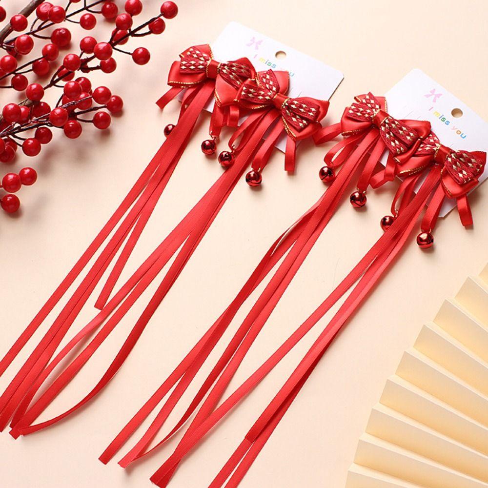 Kẹp Tóc Thắt Nơ Phong Cách hanfu Trung Hoa Dễ Thương Ngọt Ngào Mừng Năm Mới Cho Bé Gái