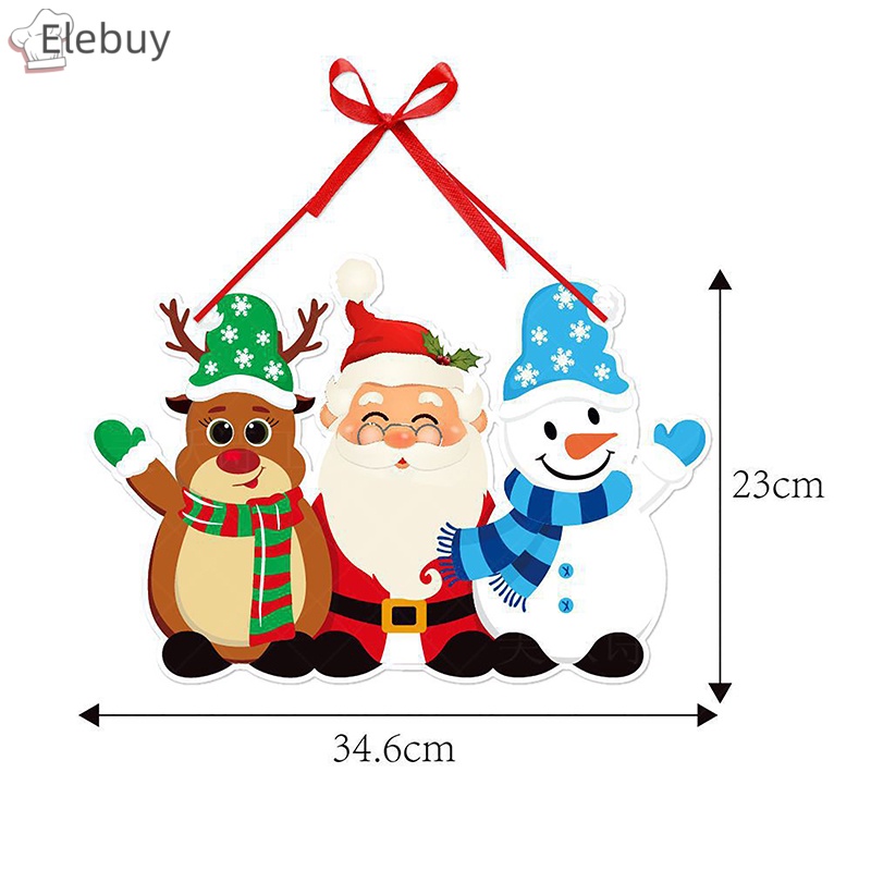 Móc Treo Cửa Trang Trí Tiệc Giáng Sinh Năm Mới Hình Ông Già Noel claus snowman Nai Sừng Tấm merry