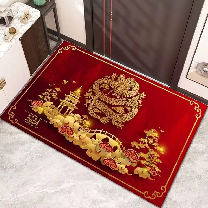 Thảm Chùi Chân Chống Trượt Hình Rồng Năm Mới
