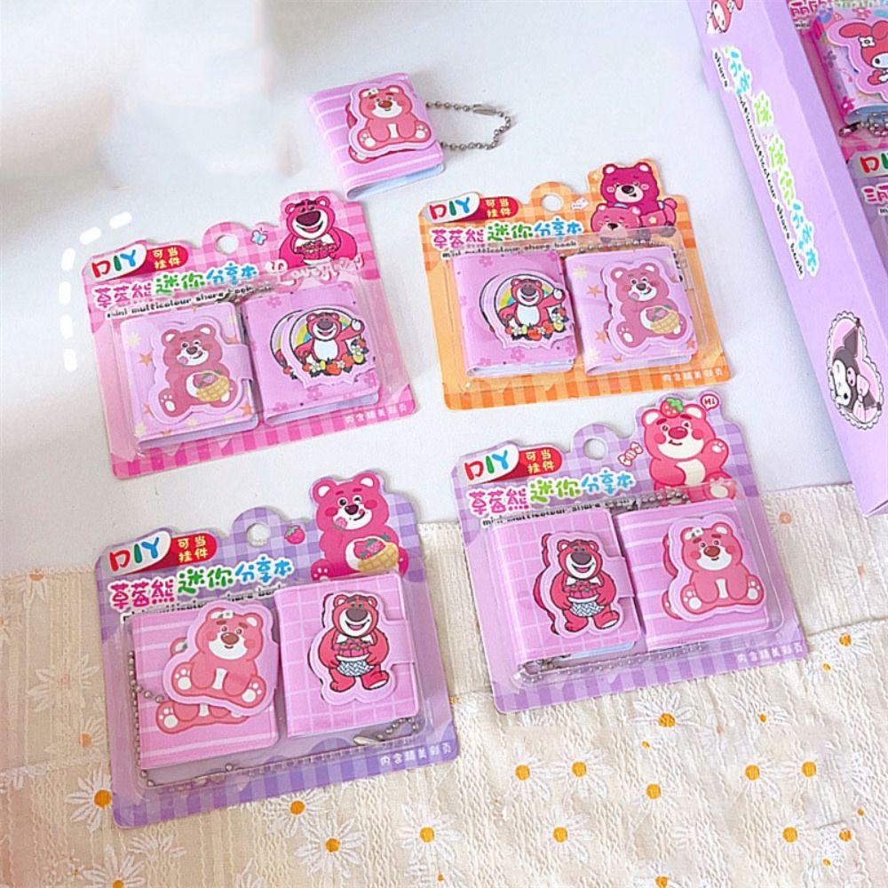 Mmluck Set 2 Sổ Tay mini Họa Tiết Hoạt Hình Gấu kuromi / Dâu Tây Kèm Móc Khóa Sáng Tạo