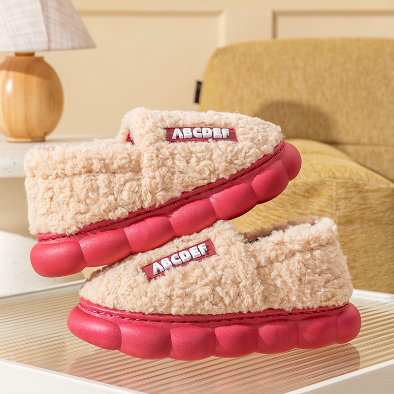 Thời Trang Dép Bông Đi Trong Nhà Đế Dày Giữ Ấm Chân Mùa Đông Cho Cặp Đôi