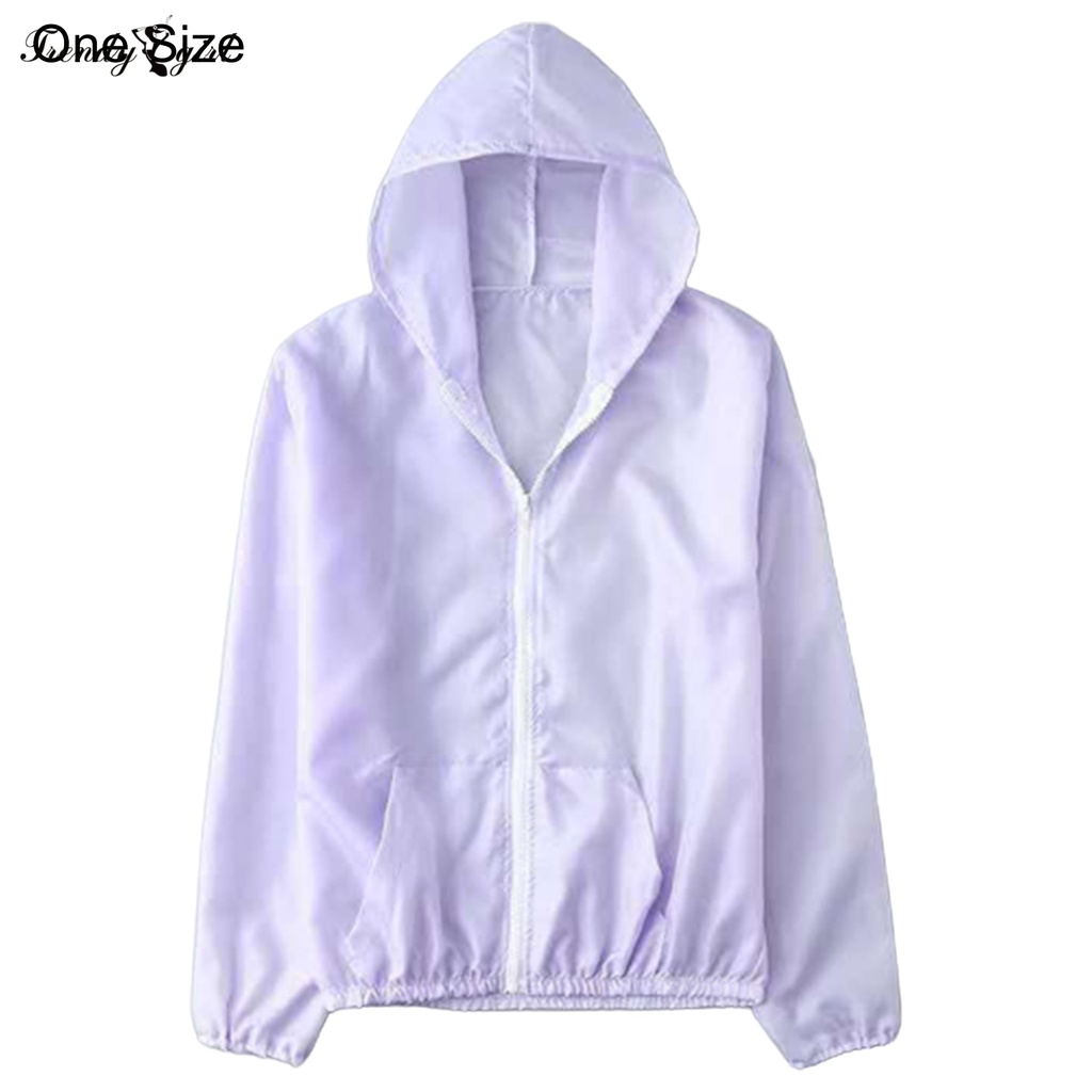 Áo Khoác Chống Nắng Tay Dài Có Khóa Kéo Màu Trơn Siêu Mỏng Cho Nam Và Nữ