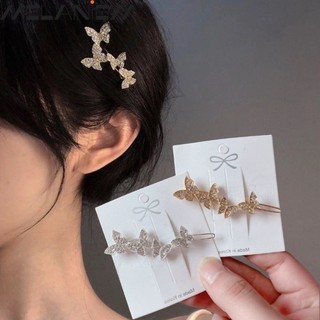 Kẹp tóc hình bướm đính đá pha lê lấp lánh thanh lịch cho nữ