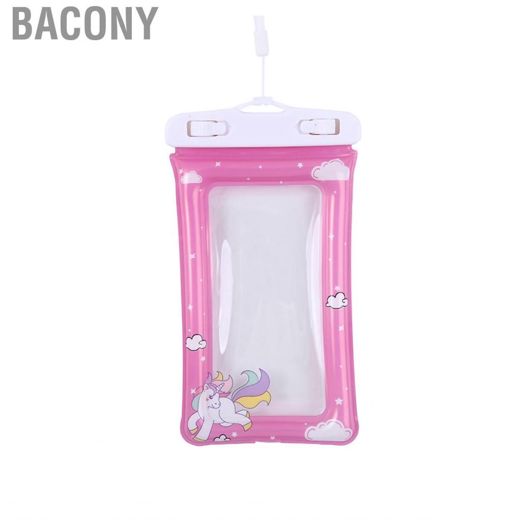 Bacony Floating Waterproof Phone Pouch Case Transparent Support Touch Screen for Water Sports Swimming