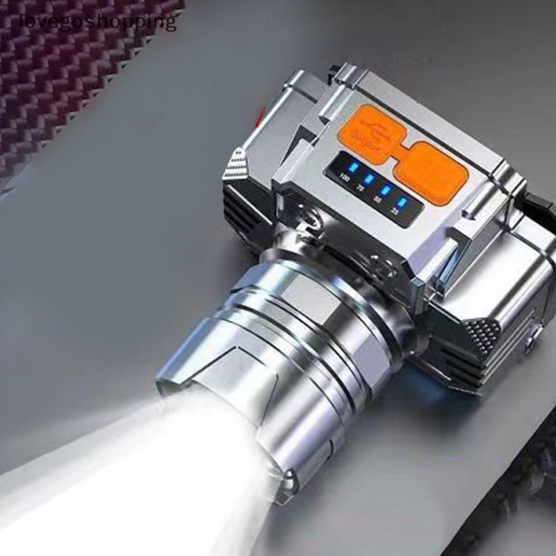 Đèn Pin Đội Đầu Sạc usb Chống Thấm Nước Có Màn Hình Hiển Thị Nguồn Điện vn