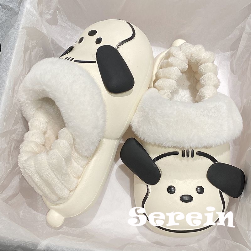 Serein  dép lông dép bông Đế Dày dép quai hậu đế cao 2023 hot trend Chống bám bụi Đáng yêu Độn đế Đẹp mắt FMR23B0KX2 46Z231115